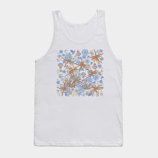 Abstract blue flower pattern Tank Top